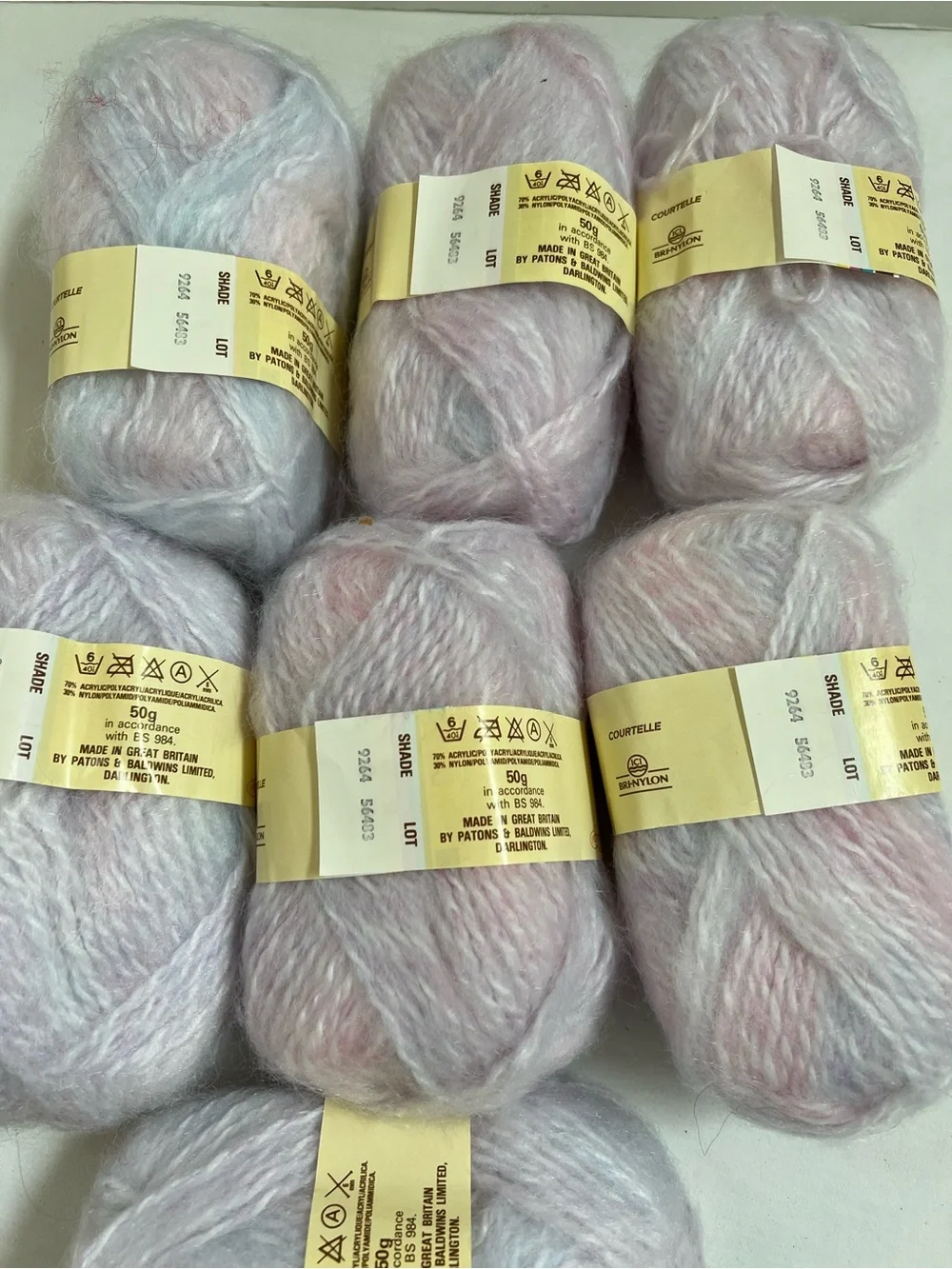 7 Skeins Patons Yarn Diana BRUSHED CHUNKY 50g Shade 9264 Lot 56483 Great Britain